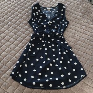 a new day Navy and White Polka Dot Mini Dress